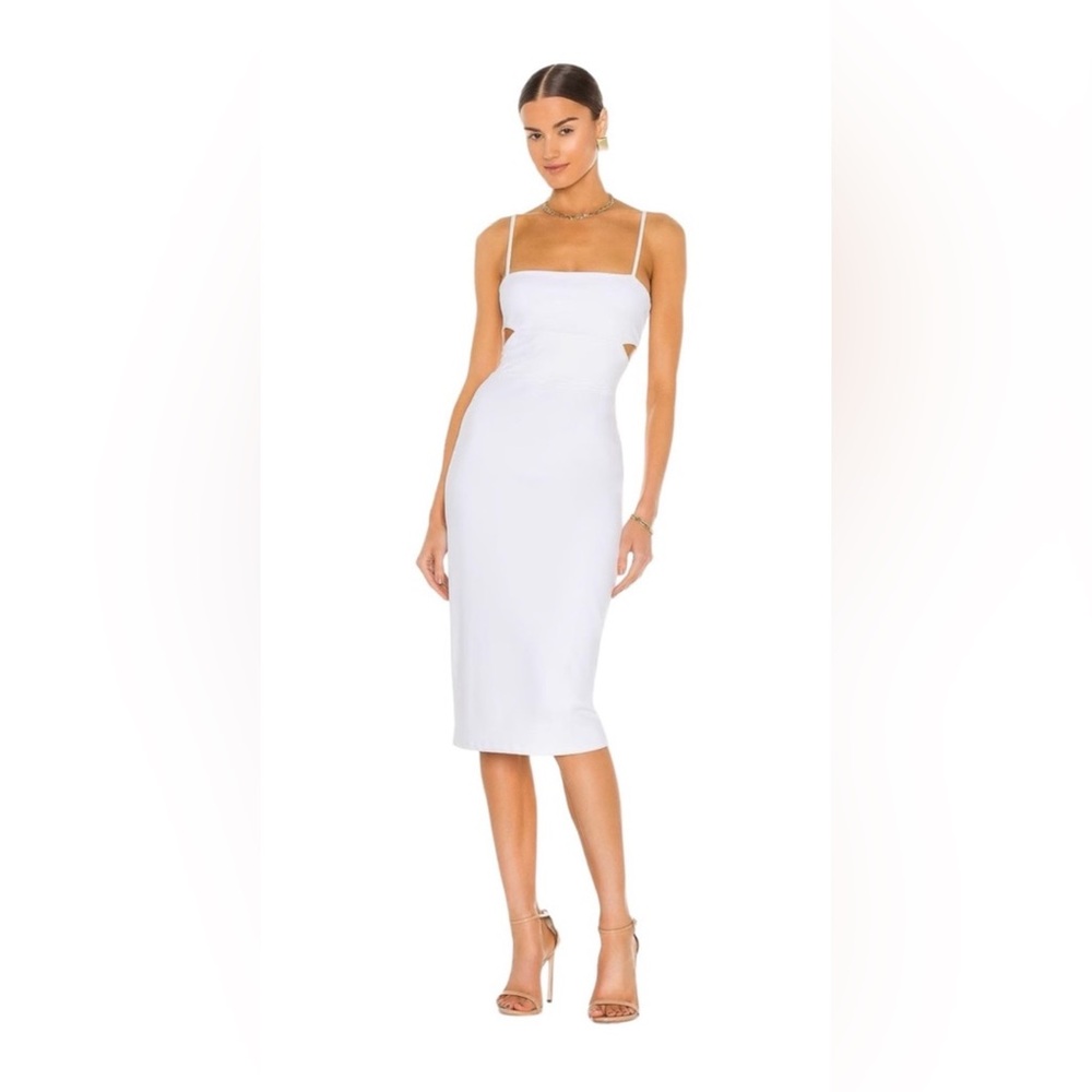 NWT Susana Monaco White Cut-Out Midi Dress Sz M